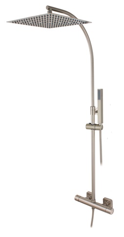 Ensemble douche télescopique thermost