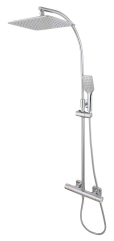 Ensemble douche télescopique thermost