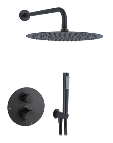 Shower set 2 ways rough-in val. thermost