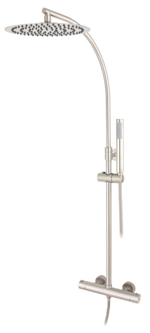 Ensemble douche télescopique thermost