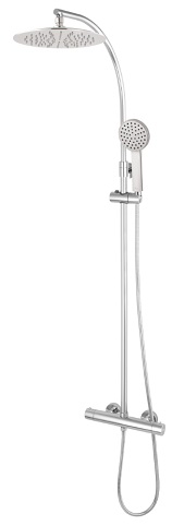Shower mixer, high column round thermost