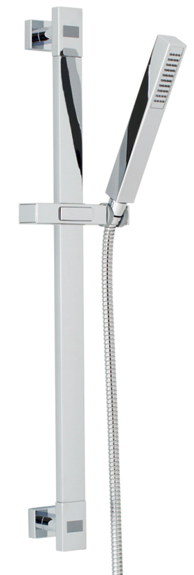 Sliding bar with flexible hose and hand-