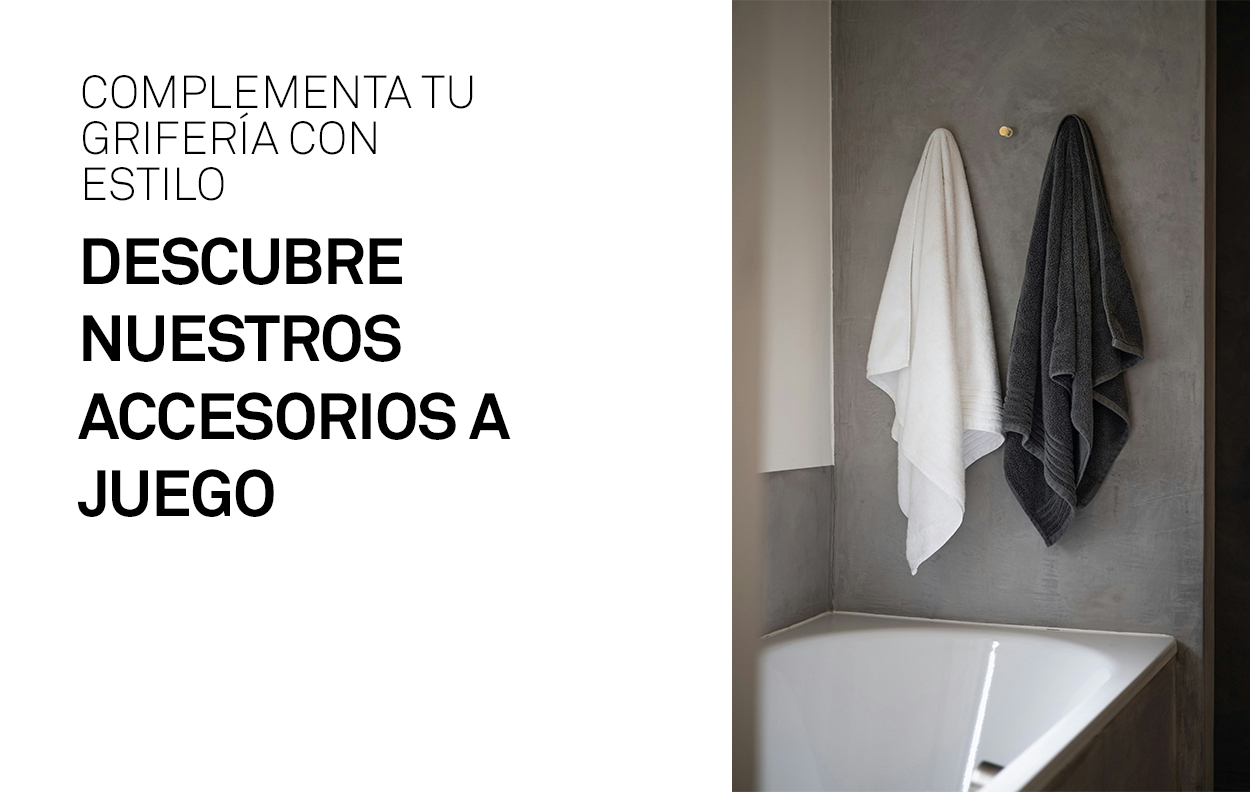Toalleros, portarollos y perchas en mismos acabados