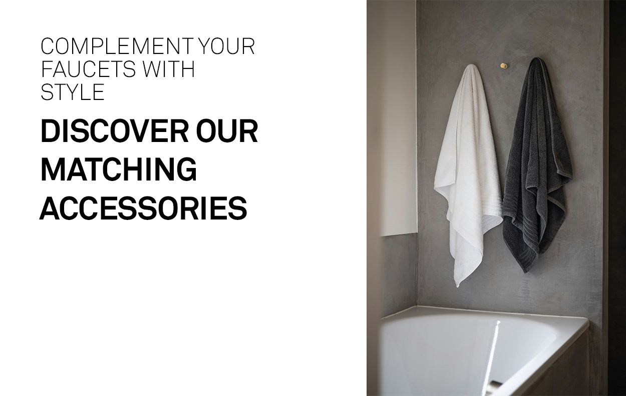 Towel racks, roll holders and hangers in the same finishes