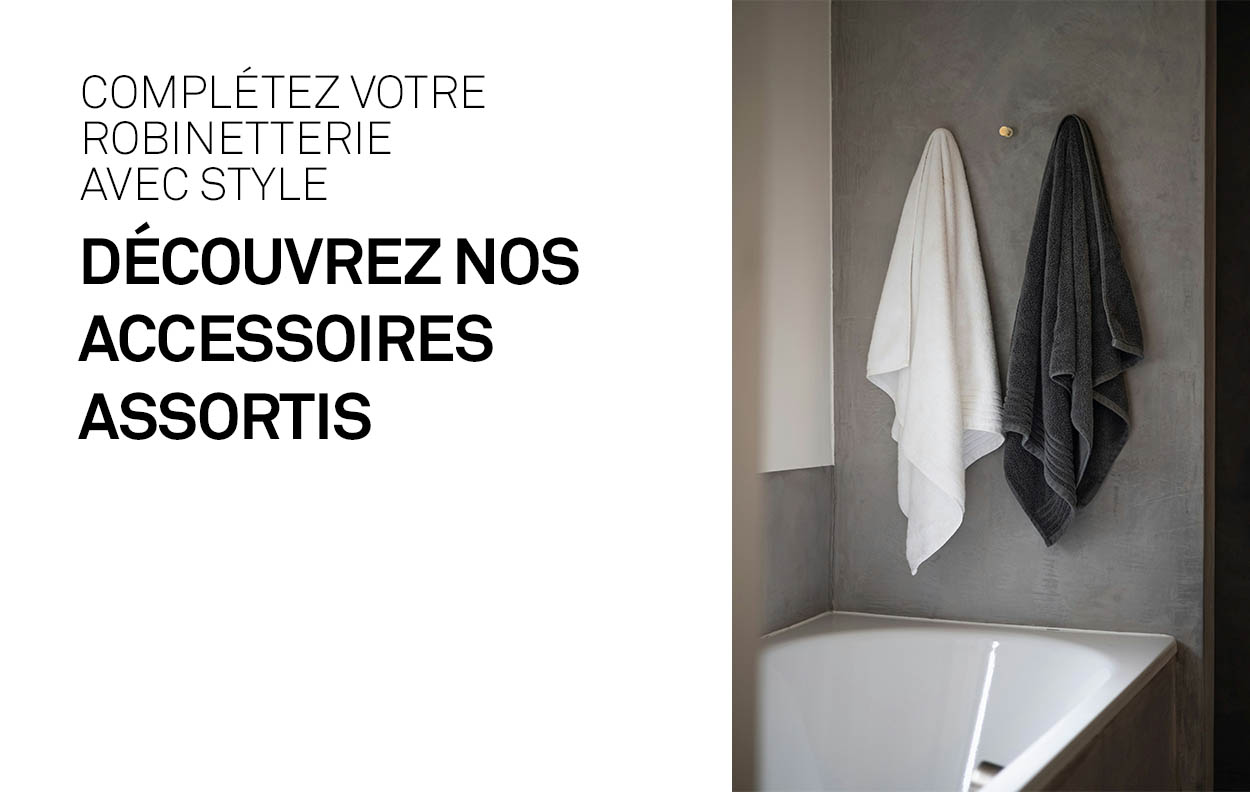 Porte-serviettes, porte-rouleaux et cintres dans les mêmes finitions